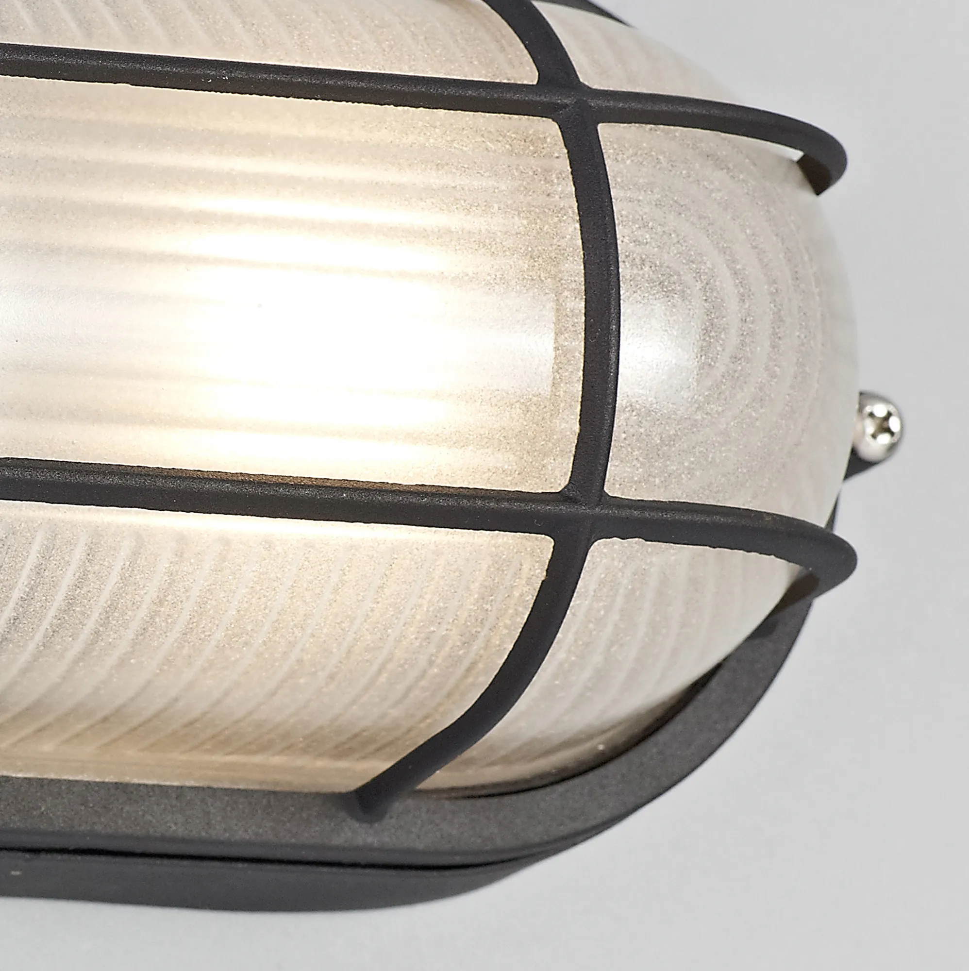 Avon Oval Wall Lamp 1 Light IP44 Outdoor Black D0480  Deco Avon